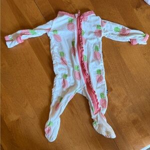 Kickee Pants Pink Pineapple Kids Footie